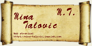 Mina Talović vizit kartica